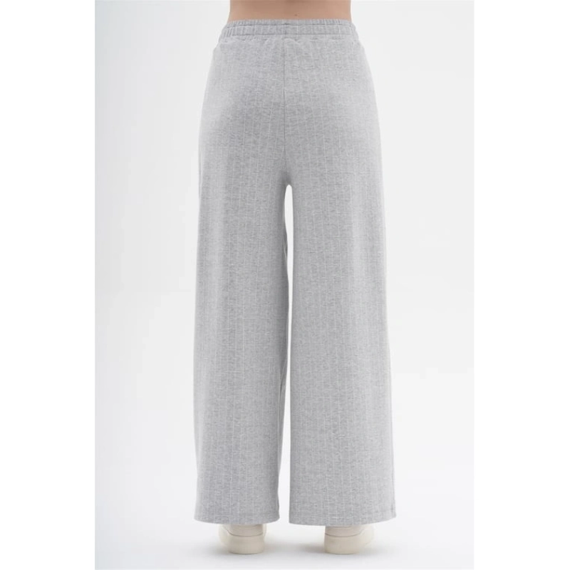 Neckless Striped Long Sleeve Blazer with Palazzo Pants