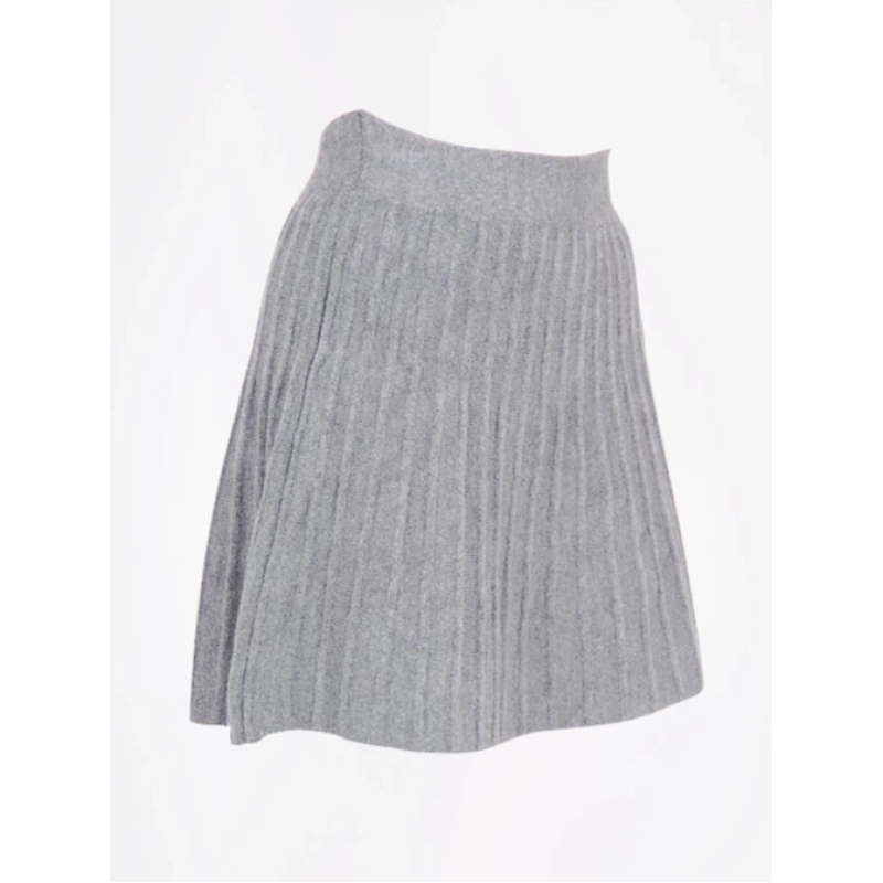 Long Sleeve Turtleneck Knit Sweater with Pleated Skirt