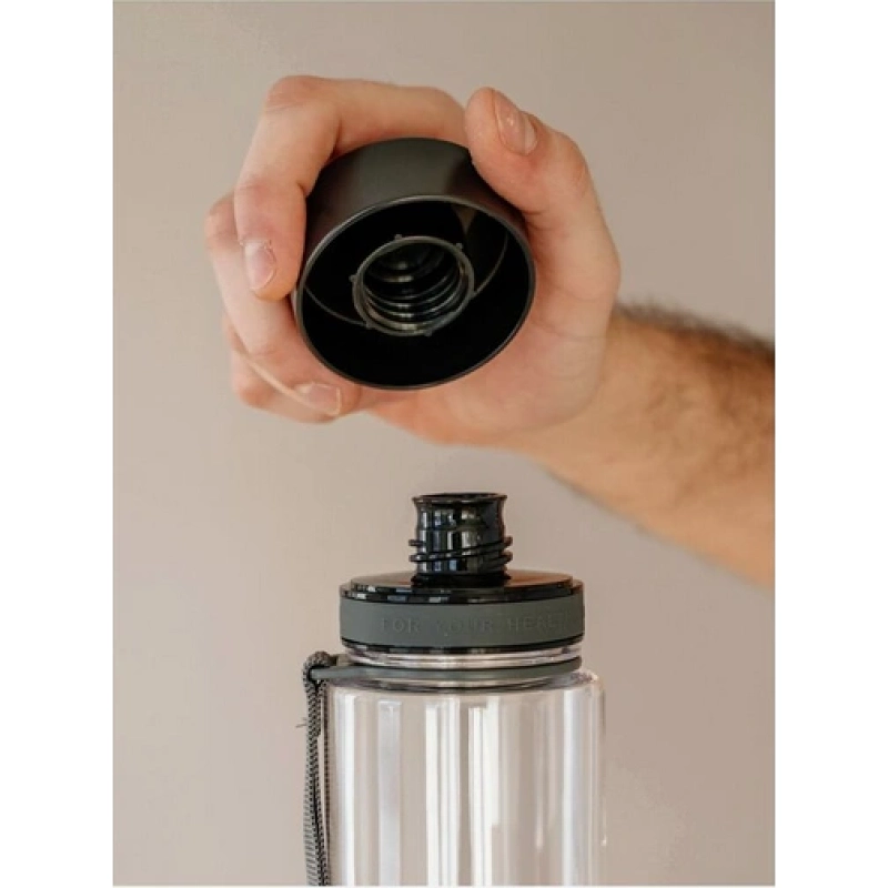 Equa BPA Free Clear Bottle Black - 600ml