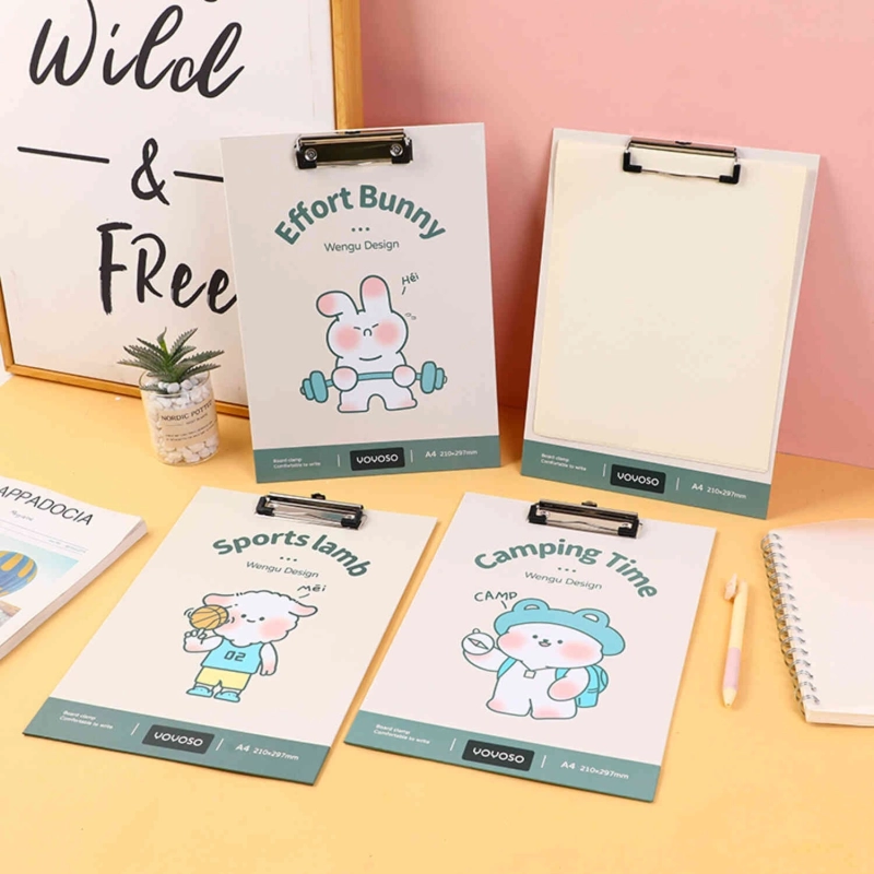 White Animal Fun Activity Series Paper Clipboard A4