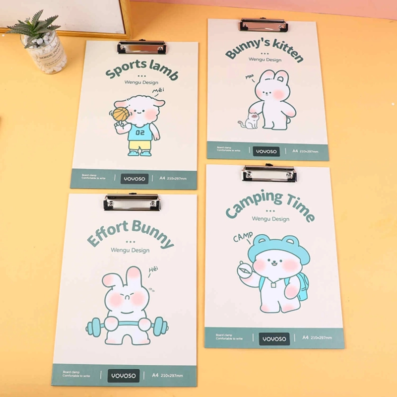 White Animal Fun Activity Series Paper Clipboard A4