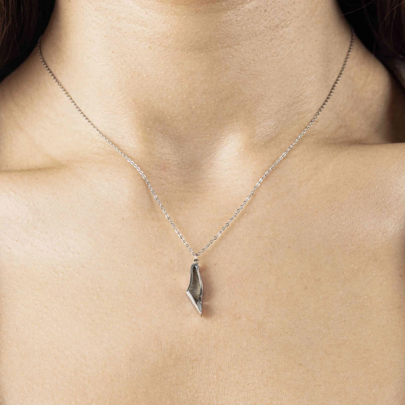 Palestine Map Sand Charm - Silver