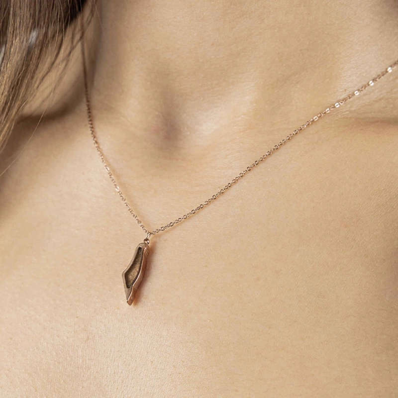 Palestine Map Sand Charm - Rose Gold