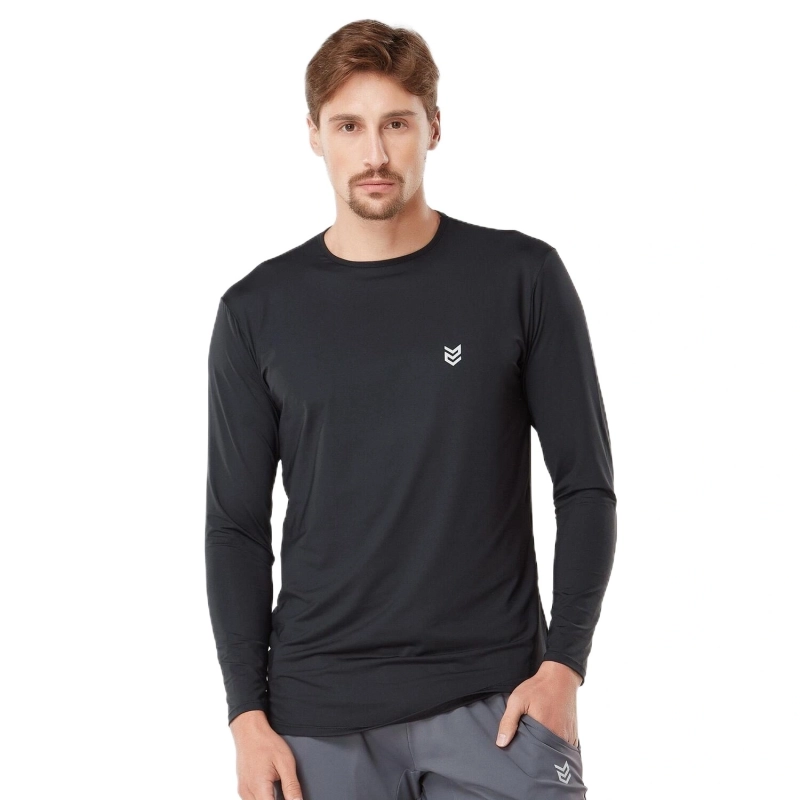 Men's Long Sleeve Dry Fit T-Shirt - Black