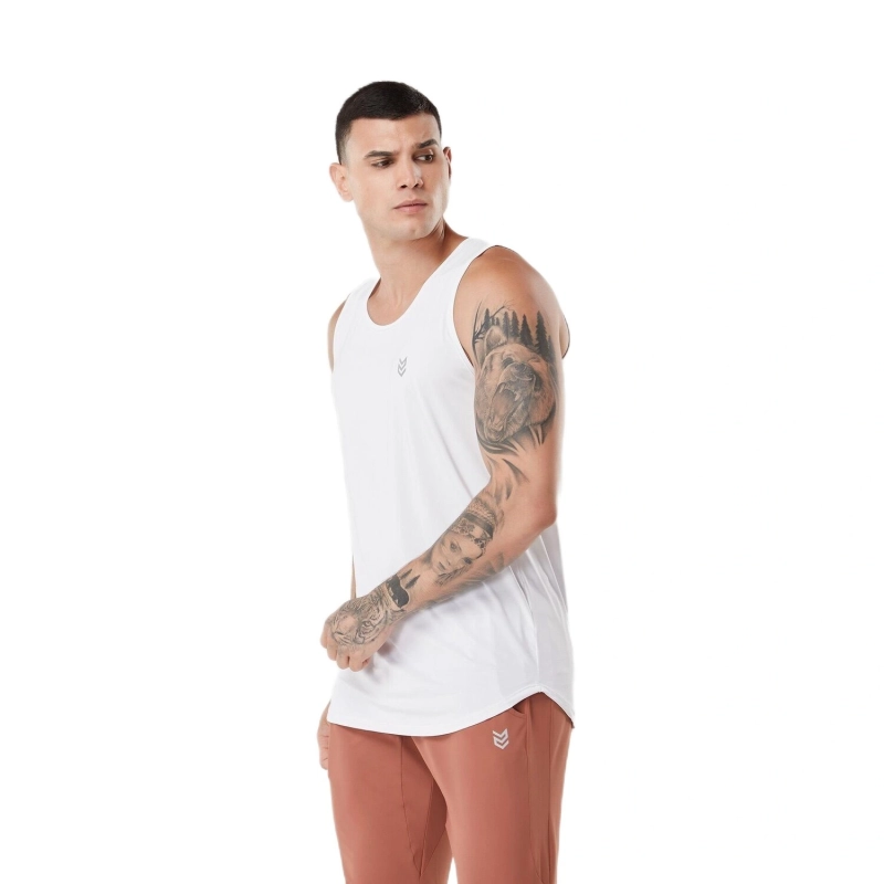 Men's Dry Fit Tank Top UV Anti-Odor - White