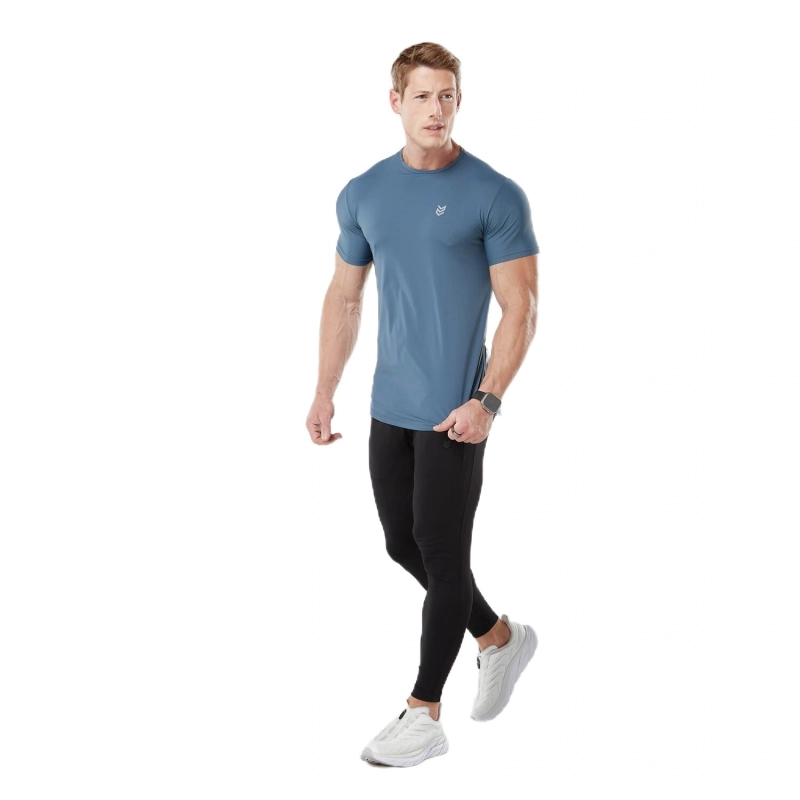 Men's Dry Fit Athleisure T-Shirt UV Anti Odor - Dark Pastel Blue