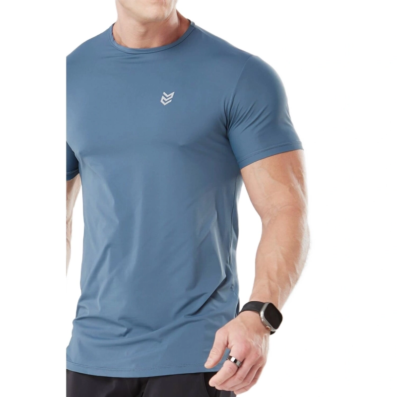 Men's Dry Fit Athleisure T-Shirt UV Anti Odor - Dark Pastel Blue