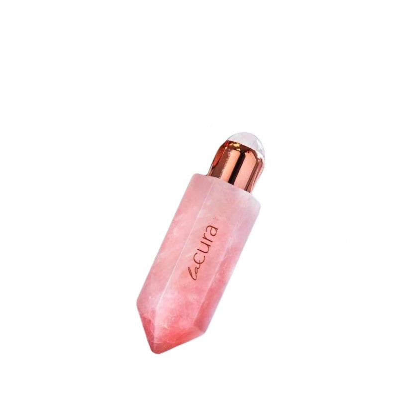 Rose Quartz Natural Stone Oud Oil Bottle &mdash; Luxury Perfumery - Pink