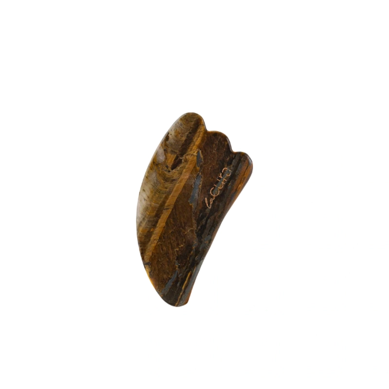 Tiger Eye Horn Shape Gua Sha &mdash; Natural Sculpting Care  - Brown