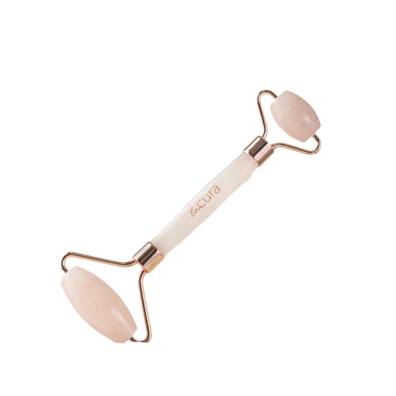 Rose Quartz Dual-Action Face Roller &mdash; Natural Holistic Care - Pink