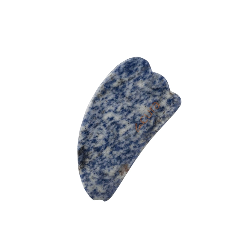 Blue Sodalite Horn Shape Gua Sha &mdash; Natural Sculpting Care - Blue