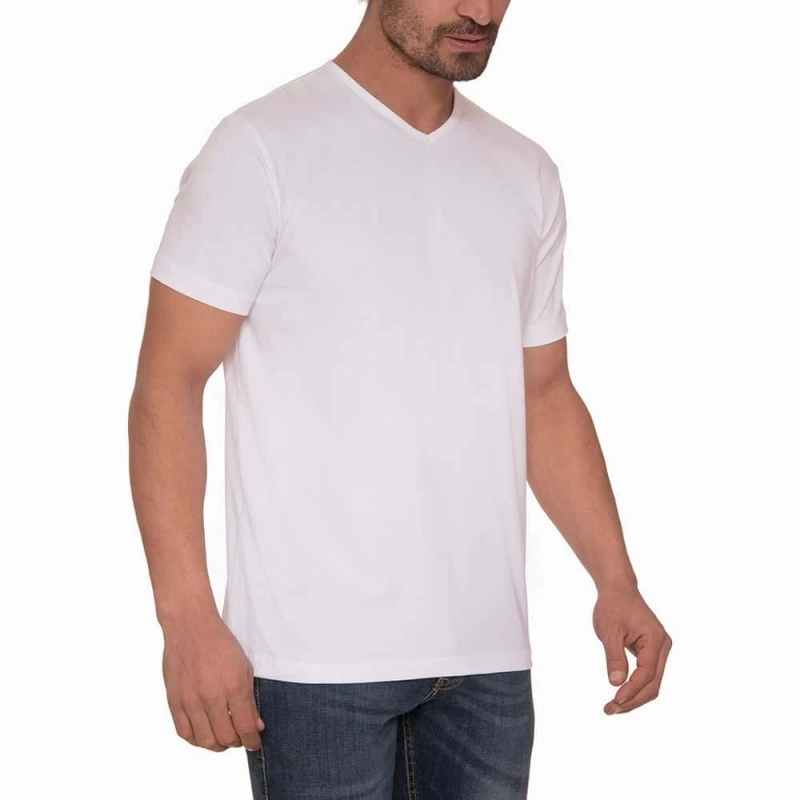 Men's V-Neck Short-Sleeved Plain T-Shirt