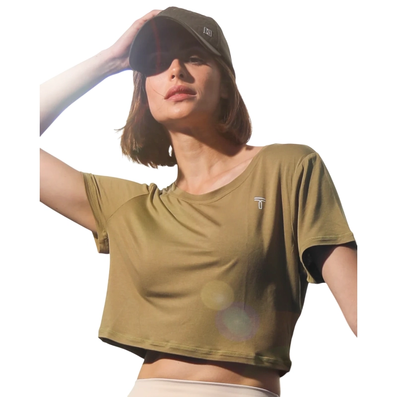 Ultra Soft Bamboo Crop Top - Moss Green