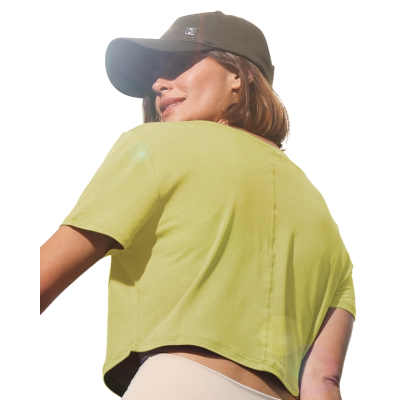 Ultra Soft Bamboo Crop Top - Lime Green
