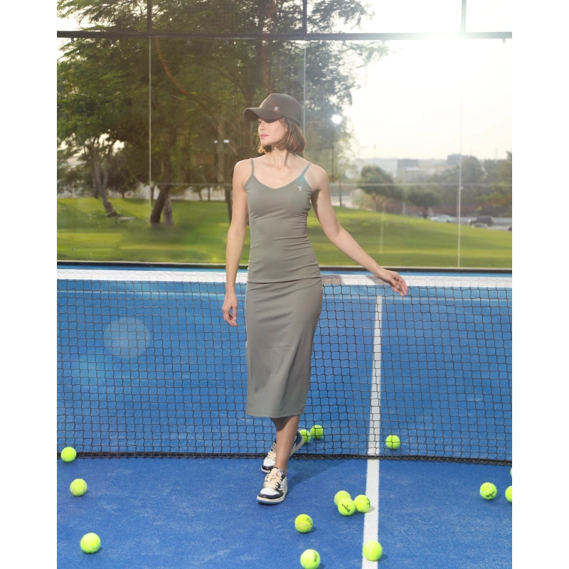 V-Neck Midi Dress - Sage Green