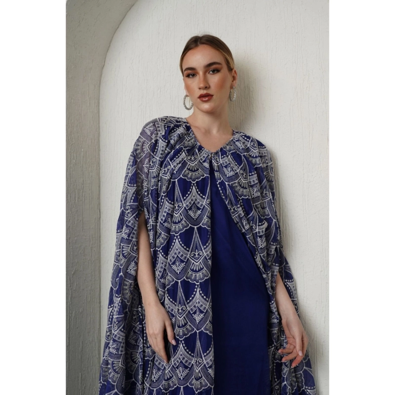 Embroidered Dress - Blue