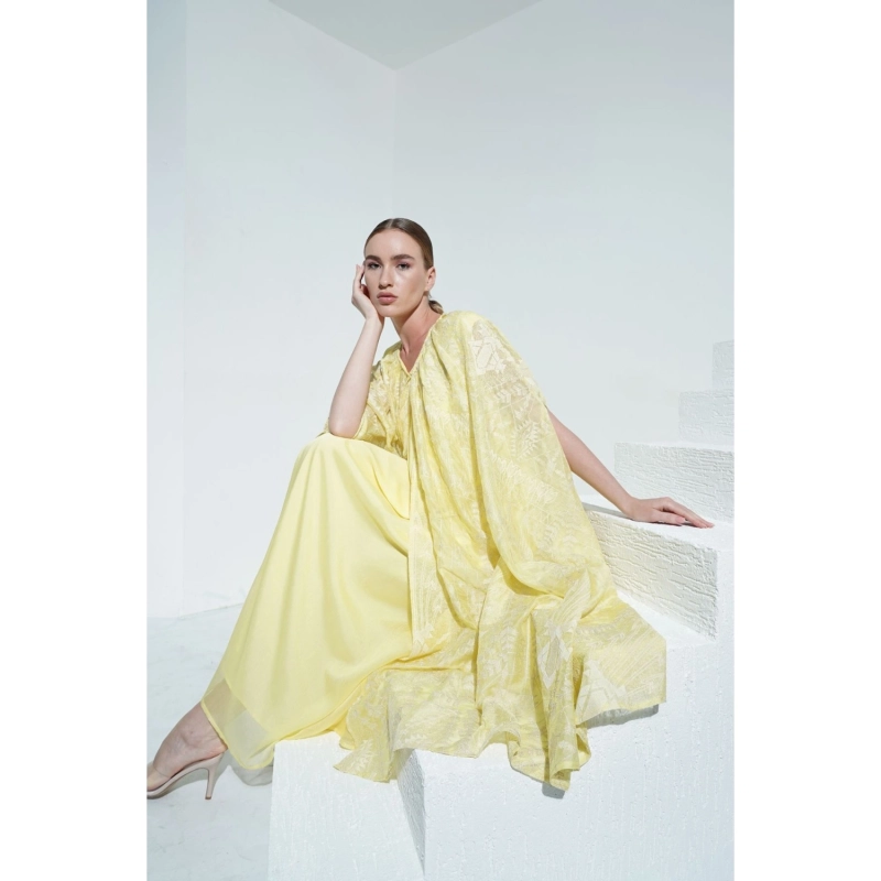 Embroidered Dress - Yellow