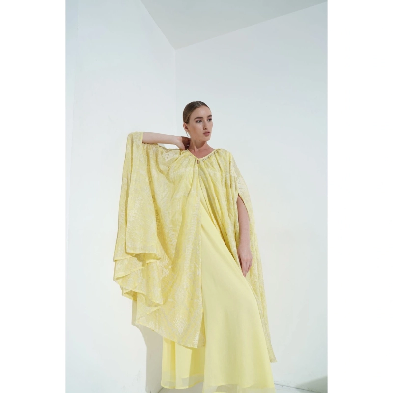 Embroidered Dress - Yellow