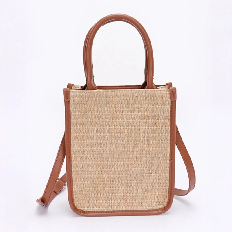 Monaco Slim Straw Tote - Beige