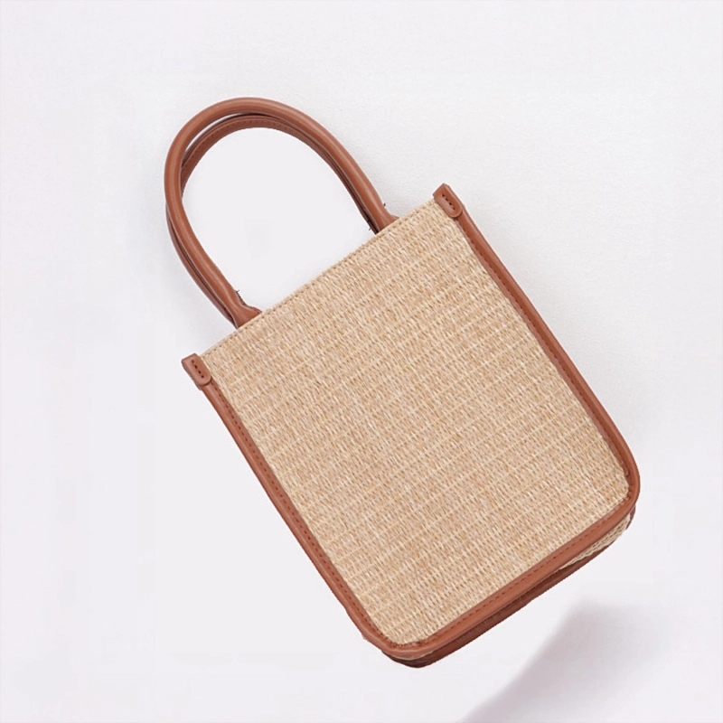 Monaco Slim Straw Tote - Beige