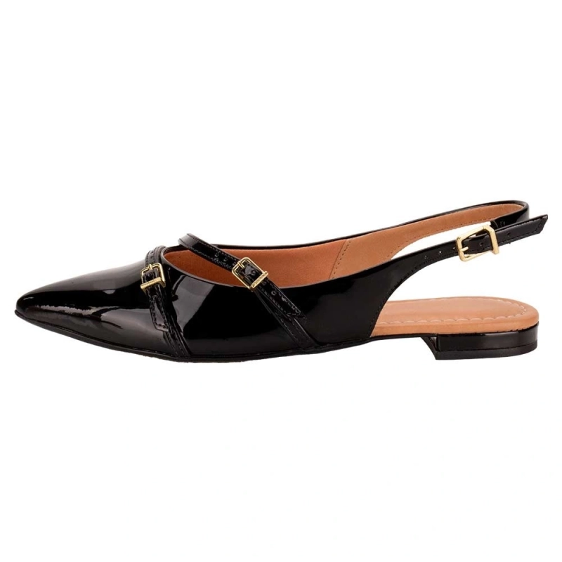 Women's Slingback Shoe Glossy Black