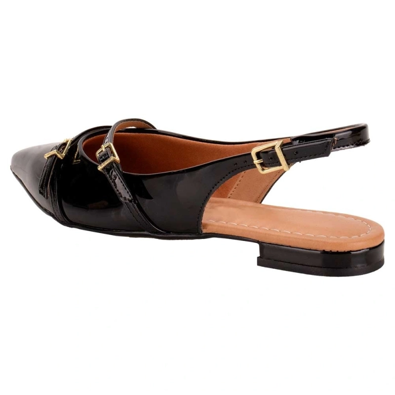 Women's Slingback Shoe Glossy Black