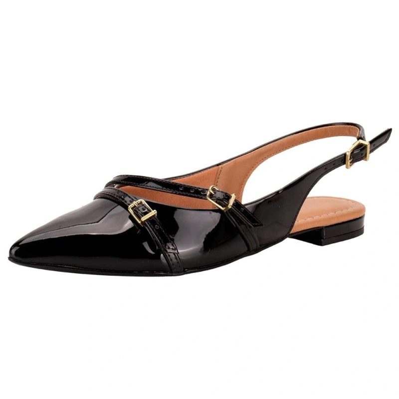 Women's Slingback Shoe Glossy Black