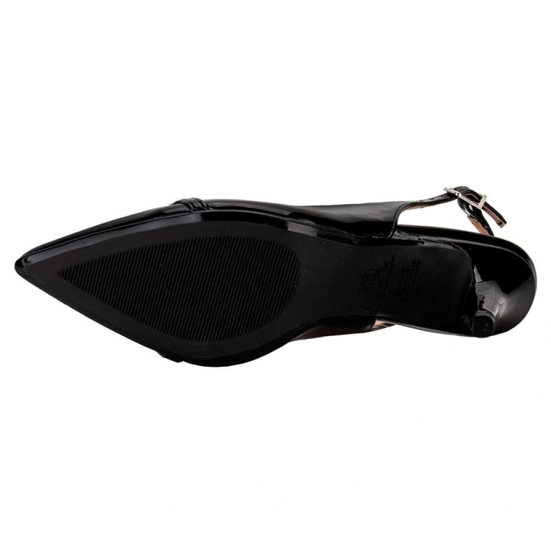 Women's Slingback Heel Glossy Black
