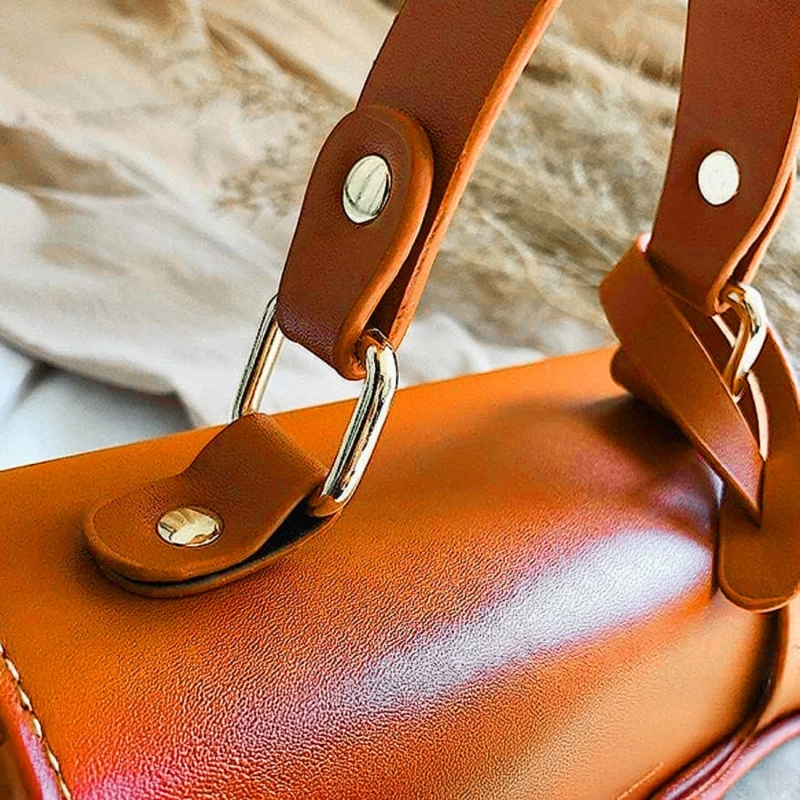 Mykonos Bloom Straw Top Handle Bag - Sunset Orange