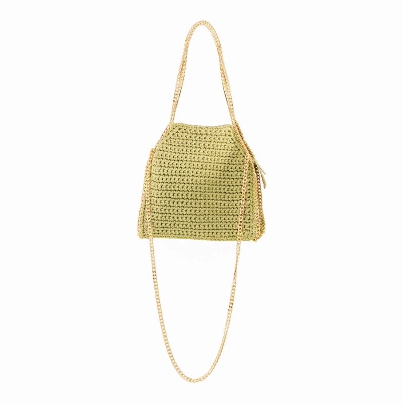Cannes Chain Crochet Bag - Sage Green