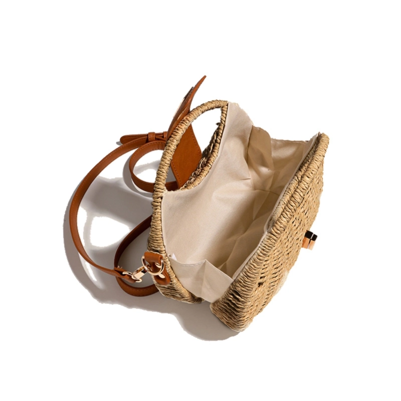 Portofino Top Handle Straw Bag - Golden Sand
