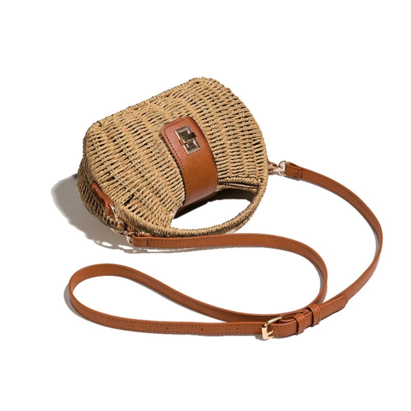 Portofino Top Handle Straw Bag - Golden Sand