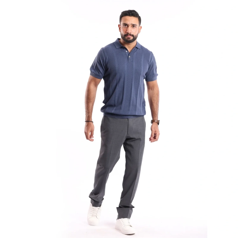 قميص بولو بأكمام قصيرة &ndash; بنفسجي داكن