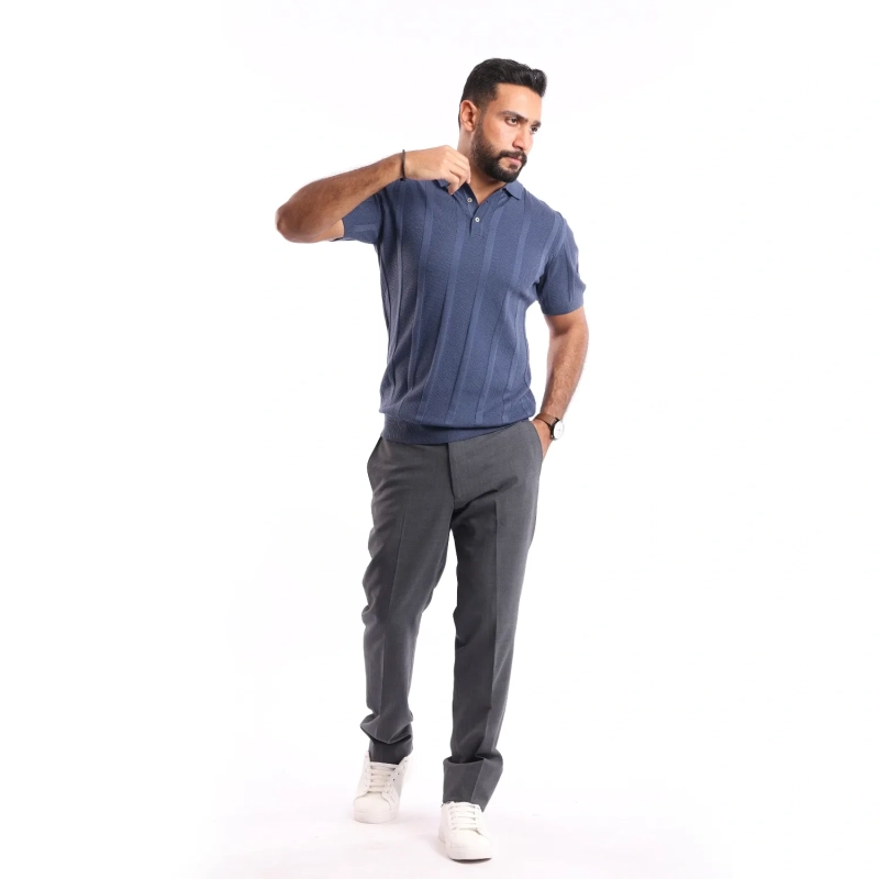 قميص بولو بأكمام قصيرة &ndash; بنفسجي داكن