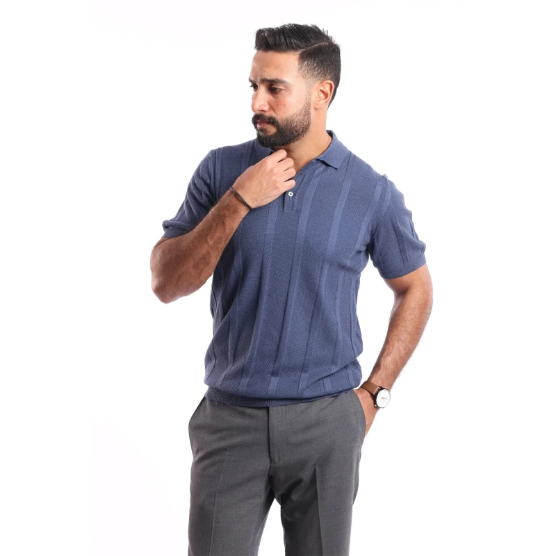 قميص بولو بأكمام قصيرة &ndash; بنفسجي داكن