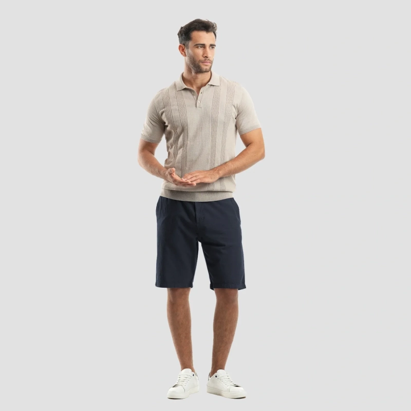 Men's Shorts - Linen - Blue Black