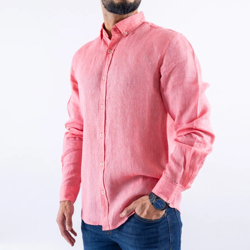 Men's Long Sleeve Shirt - Linen Modern Fit - Carol