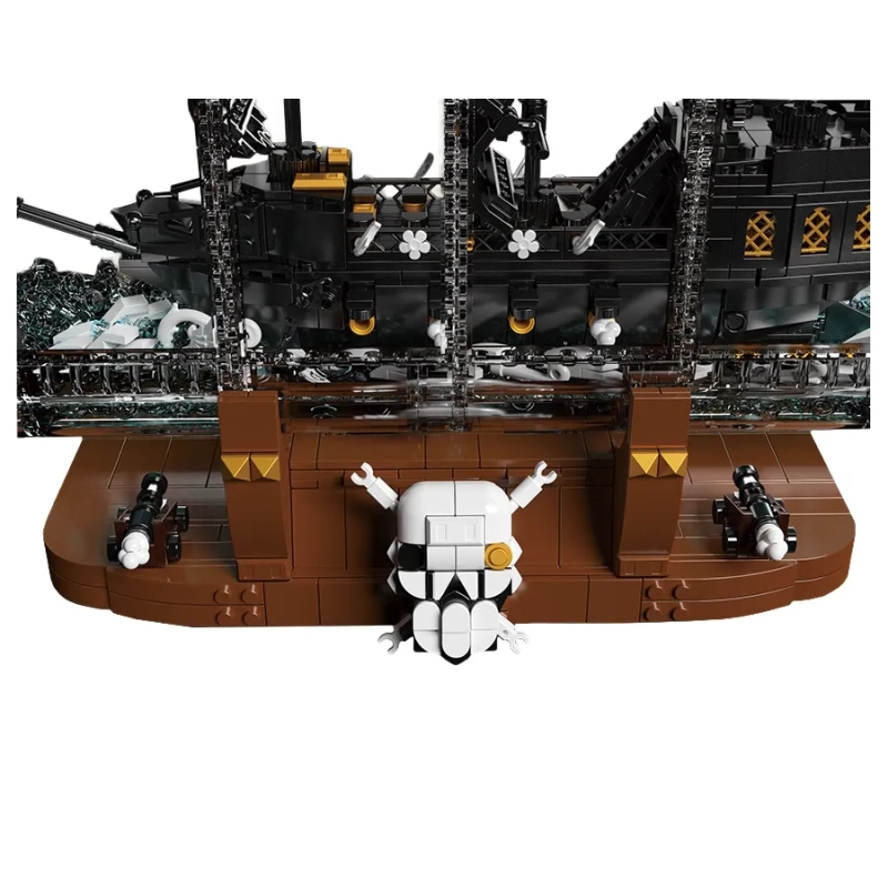 Black Pirates Ship In A Bottle Building Set Black