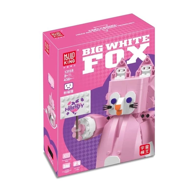 Rose Red Cute Fox Robot Building Set Pink