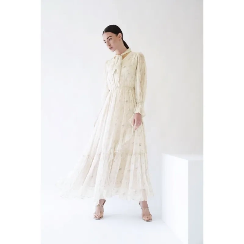Floral Ruffles Dress - Yellow