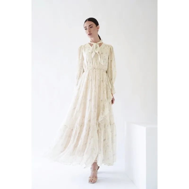 Floral Ruffles Dress - Yellow