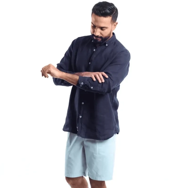 Men's Shirt - Casual Modern Fit - Blue Black