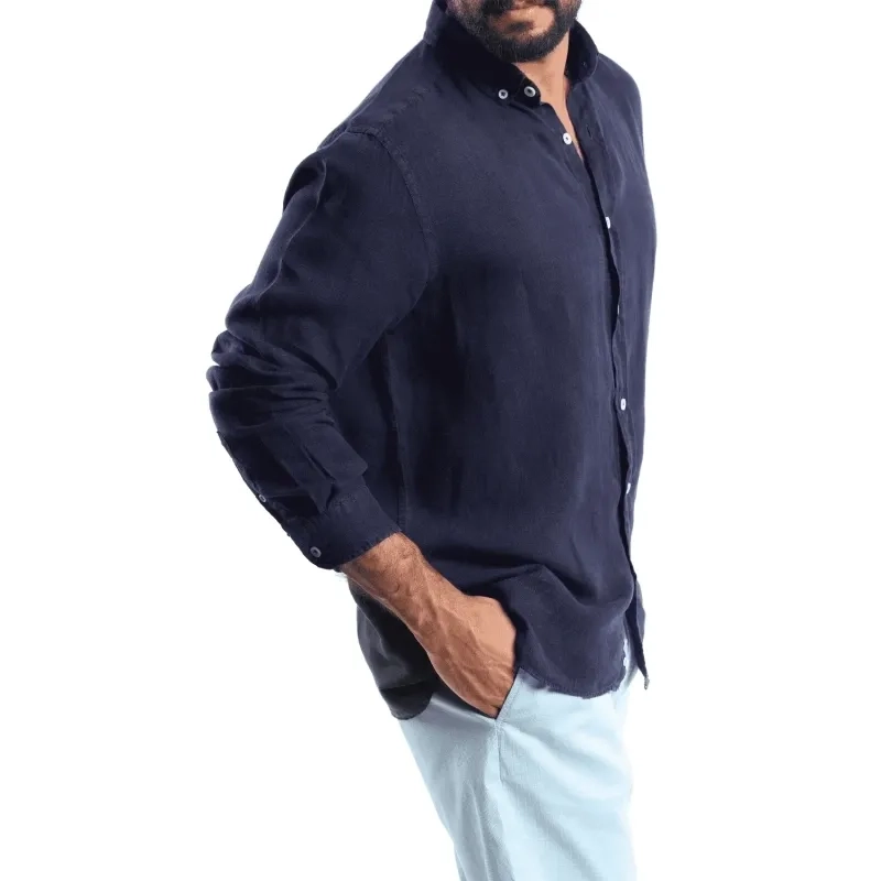 Men's Shirt - Casual Modern Fit - Blue Black