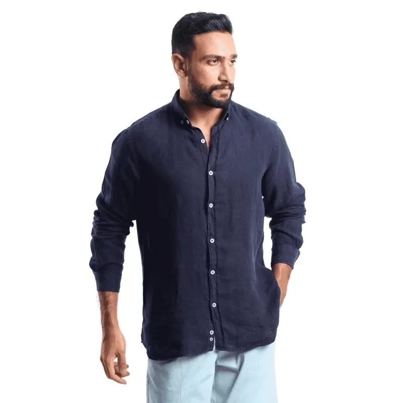 Men's Shirt - Casual Modern Fit - Blue Black