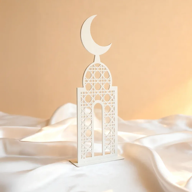 Ramadan Minaret with Crescent Architectural D&eacute;cor Large - Grey&ndash; A majestic symbol of heritage and spiritual light