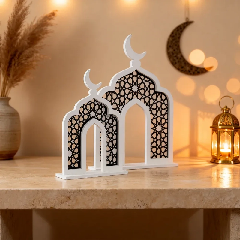 Crescent Arch Set &ndash;Black &amp;White  - A striking architectural duo for refined festive displays
