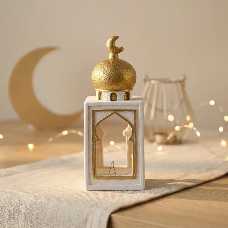 مصباح المسجد الذي يعمل بالبطارية &ndash;أبيض - منارة معمارية هادئة تضيء أمسياتك الاحتفالية.
