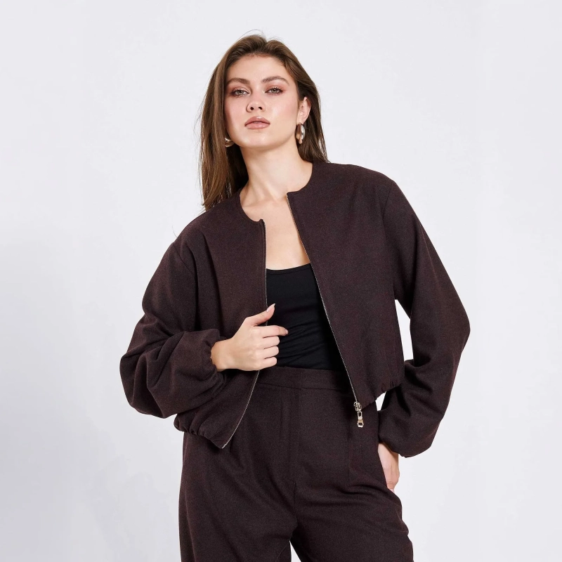 Women&rsquo;s Oversized Long-Line Knit Lounge Set &ndash; Crewneck Sweater with Decorative Side Buttons &ndash; Relaxed Fit Co-ord