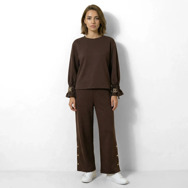 Women&rsquo;s Comfy Pants With Side Button Detail And Relaxed Fit, Perfect For Daily Wear, Casual Outings, And Lounging