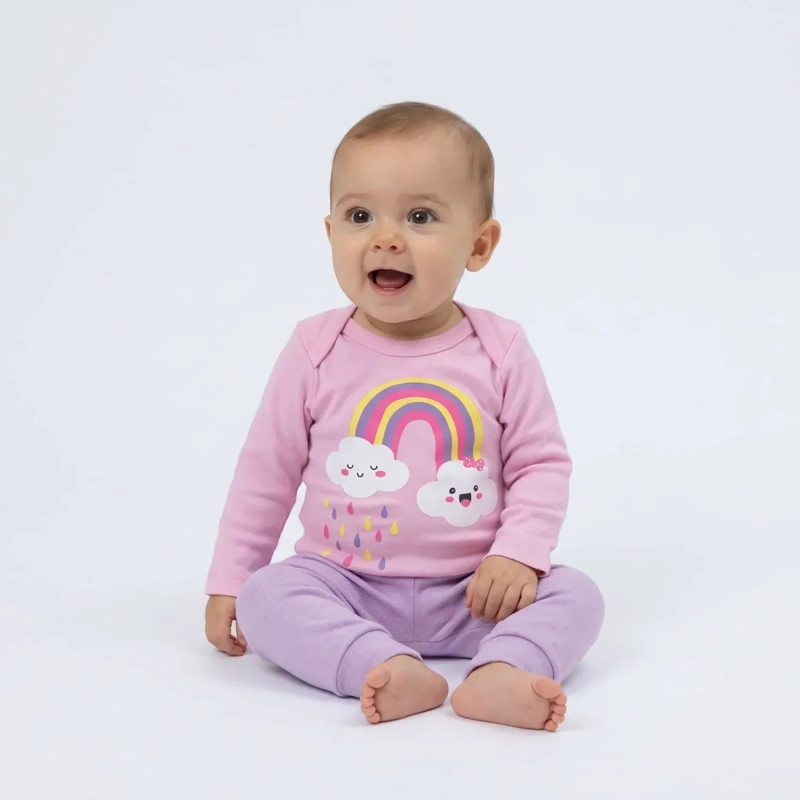Lojas Baby &ndash; Baby 8-Piece Set (Long Sleeve Bodysuits and Pants) &ndash; Assorted Colors